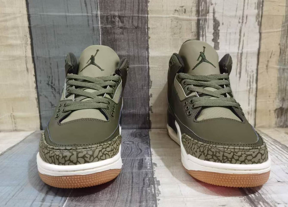 Air Jordan 3 Retro MENS Medium Olive Sequoia Sail Elephant Print DN3707-202 EU | Timberline Postscript