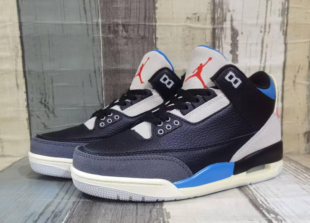 Air Jordan 3 Retro Black-Blue-Red Men's | Nocturne Triad