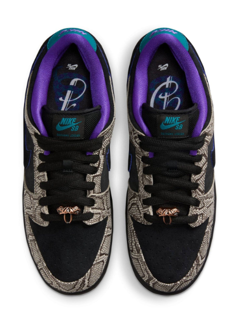 Nike SB Dunk Low Dashawn Jordan 'Snake Skin' Black/Fierce Purple | Violet Instinct