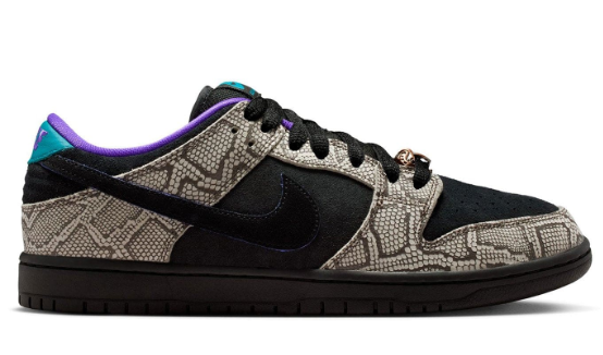 Nike SB Dunk Low Dashawn Jordan 'Snake Skin' Black/Fierce Purple | Violet Instinct